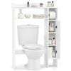 COSTWAY Mensola da Bagno sopra WC, Mobile sopra WC Salvaspazio | con 2 Scaffali Aperti, Portarotolo e Armadietto a 3 Livelli con Ripiani Rimovibili per Bagno e Lavanderia, 75,5 x 20 x 110 c