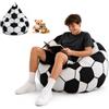 Wxeadu Senza Riempimento Calcio Poltrona Pouf Sacco, Poltrona Pouf Con Cerniera | Poltrona a Sacco Motivo Calcio 70x80cm Per Tessuti Domestici, Calcio Pouf Poltrona Adatto A Tutte Le Età Lavabile