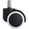Crisnails ® - 5 ruote per sedie, poltrone, sgabelli, dimensioni 11 mm/50 mm, colore: nero e bianco, 5 pezzi