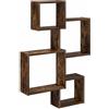 PUGYNBK Mensola cubo in rovere fumé montaggio a parete | Legno resistente, contenitore versatile, decorazione moderna, facile da pulire, salotto e ufficio