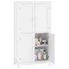 HOMCOM Mobile Bagno Alto 110 cm Salvaspazio, 4 Ante, 60x30x110 cm, Bianco | Mobiletto Bagno, Ripiani Regolabili, per Lavanderia Salotto Soggiorno Cucina