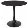 HM hemax HOME DESIGN HEMAX Tavolo Tondo Moderno con Top in MDF, Tavolino da Pranzo - nero | Top in MDF, Per Cucina e Soggiorno, Struttura in Metallo, Design Minimalista e Versatile, 80x80x80 cm
