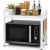 Generico Mensola Microonde Scaffale da Cucina, Ripiano per Microonde Estensibile Bianco, Porta Microonde Salvaspazio Regolabile, Supporto Microonde da Piano per Organizzare la Cucina