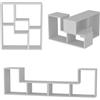 [en.casa] Set per Mobile Modulare 2 Elementi a Forma di L Componibli per Scaffale Mobile TV Tavolino da Salotto Arredo Personalizzabile Dinamico - Bianco