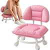Generico Sgabello Basso a Rotelle Sedia Ergonomica con Schienale e Ruote Piroettanti | Sgabello Da Scrivania Per Ufficio, Salone, Bar, Negozio, Cucina, Toeletta, Lavoro, Disegno, Garage, , Cucito
