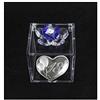 DLM Bomboniere DLM-29473-azzurro (Kit 6 Pezzi) Scatolina in plastica con Fiore in Cristallo 18 Diciottesimo Compleanno Cofanetto plastica_Azzurro bomboniera