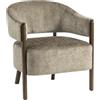 HOMCOM Poltrona Salotto Imbottita in Ciniglia, Seduta Ampia, Marrone Chiaro | Schienale e Braccioli, Struttura e Gambe in Legno di Caucciù o Pino, Poltroncina Camera da Letto, Soggiorno, 71x63.5x78.5cm