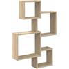 PUGYNBK Mensola da parete a cubo, rovere Sonoma in legno | Montaggio a parete, salvaspazio, versatile, decorazione moderna, facile da pulire