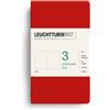 LEUCHTTURM1917 Jottbook Pur A6 Liscio, Confezione da 3 | 64 pagine numerate, fogli perforati, cucitura a punto sella, tasca a soffietto, senza acidi