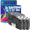 Tito-Express EcoSerie Tito-Express TZe-221 - Nastro di ricambio compatibile con Brother P-touch, 9 mm, TZe-221, TZe221, TZ-221, TZ221, TZ221, nero su bianco, confezione da 3