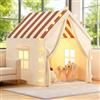 OUUTMEE Tenda da gioco 2 in 1 con tappetino, tenda per bambini, per interni | Tenda da interni per la cameretta dei bambini, casetta da gioco per l'arredamento della cameretta dei bambini, tenda a righe