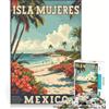 JIANGENNF Puzzle per adulti da 1000 pezzi Isla Mujeres Messico, giocattolo decorativo da parete, divertente e spiritoso, compleanno e Natale 38x26cm