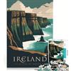 JIANGENNF Puzzle da 1000 pezzi per adulti con poster di viaggio sull'Irlanda, gioco rompicapo, divertente antistress, ogni pezzo è unico 38x52cm