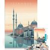 JIANGENNF Puzzle per adulti da 1000 pezzi con poster di Istanbul, gioco educativo, decorazione per la casa, per rafforzare l'amore tra le coppie 38x52cm