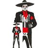 FIESTAS GUIRCA Costume Scheletro Mariachi Uomo e Ragazzo Día de Muertos