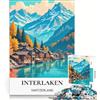 JIANGENNF Puzzle da 1000 pezzi per ragazzi, Interlaken in autunno, gioco rompicapo, taglio di precisione, compleanno e Natale 38x26cm