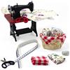 HZYIQ Gnomo - Set di accessori per macchina da cucire in miniatura, 13 pezzi | Accessori per casa delle bambole e regalo di Babbo Natale per decorazione natalizia: set da cucito in miniatura con tessuti