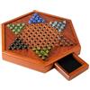 Generico Giôco Dama Cinese - Set Biglie Legno | Cassetto Portaoggetti | Pannello In Legno MDF Con Impiallacciatura In Palissandro, Biglie Di Vetro, Cassetto Integrato Per Giochi Da Tavolo In Famigl