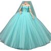 Yjcnelcr Adorabile abito da sposa per bambole da 15,2 cm, colore blu acqua | Abiti da sposa facili da cambiare occasioni con tessuto confortevole ideale per regali