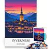 JIANGENNF Puzzle per adulti da 1000 pezzi con tramonto a Inverness, Scozia Gioco rilassante, attività divertenti da fare in casa, per rafforzare l'amore tra le coppie 50x75cm