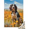 JZBQWGFHMVLD Cane da Caccia Inglese Puzzle 1000 Pezzi Carta per Adulti Prato Fiorito Primaverile Puzzle per Famiglia Decorazione Relax Concentrazione Regalo 38x26cm/1000pcs