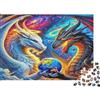 6N2X9A4S Drago Fantasia Gemello Puzzle 1000 Pezzi Carta per Adulti Elementi Cosmici Gioco di Puzzle 1000 Pezzi Relax Casa Regalo 38x26cm/1000pcs