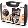 Smoby - Black+Decker - Bricolo Smart Workbench - Valigetta 2 in 1-33 Accessori Inclusi - età 3+ - Prodotto in Francia