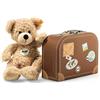 Steiff 111471 - Orsacchiotto Fynn, ca. 28 cm, con valigia, colore: Beige