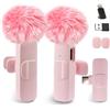 Uewpv Microfono wireless rosa-con funzione di riduzione del rumore,Plug & Play | Microfono per video social,Compatibile con Smartphone,iPad,PC,ideale per Vlog,TikTok,YouTube,live streaming,Conferenza online
