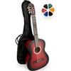 AMROVA - Chitarra classica per bambini 3/4 destra (8-12 anni) + custodia per zaino + 6 plettri + lezioni video in omaggio - corde in nylon, consegnata concessa (rosso, 3/4, destro)