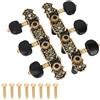 01 Meccaniche, piroli per chitarra, 3L 3R Black+Gold Music Machine Facile da installare per parti di ricambio per chitarra classica