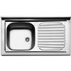 Arredobagnoecucine Lavello cucina appoggio Apell Pisa acciaio Inox,cm.90x50,vasca singola a sinistra