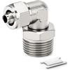 ERGAOBOY 1 Pezzo Raccordo Pneumatico L Ottone Nichelato 8mm x 1/2 Maschio | Raccordo Pneumatico in Ottone Nichelato, Connettore Rapido Maschio per Tubo Aria Acqua