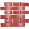 conwire Piastrelle a mosaico in ceramica, effetto composito, tinta unita, rosso