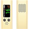 NGBFF Rilevatore di gas, Rilevatore di monossido carbonio 3 in 1, rilevatore CO da viaggio ricaricabile, professionale e preciso, con allarme(Gold)