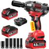 SundpeyPRO Avvitatore a Impulsi 1400 Nm con 2 Batterie da 4.0Ah, Rosso | 21V Avvitatori a Massa Battente Brushless, Avvitatore ad Impulsi 2800 RPM con 6 Bussole e Caricatore Rapido per Auto Casa