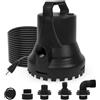HOCANFLO Pompa sommersa da 400 W, automatica, 8000 l/h, corsa 11 m, cavo da | Accensione/spegnimento automatico, fino a 3 mm di acqua residua, corsa 11 m, cavo da 10 m, estremamente silenzioso