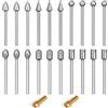 Nakonic Set di 20 punte diamantate a grana 120 con gambo da 1/8 di pollice, punte diamantate compatibili con punte diamantate Dremel per intaglio, lucidatura e smerigliatura di pietra, vetro, resina