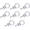 BE-TOOL Set di 8 pomelli rotondi per cassetti, in cristallo, per armadi, credenze, cassetti, mobili da cucina o camera dei bambini, trasparenti