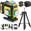 MELLWIN Livella laser con treppiede, Livella autolivellante 4D a 16 line | Laser 360° con 4800 mAh batterie, modalità a impulsi, grado di protezione IP54 e telecomando per ristrutturazioni d'interni