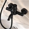 AM.PM Rubinetto per vasca da bagno, colore nero opaco, miscelatore monocomando con beccuccio per vasca da 17,6 cm, montaggio a parete a 2 fori, rubinetto per bagno, vasca da bagno, miscelatore