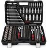 A.M.C. Set Valigetta Attrezzi 216 Pezzi - Kit Chiavi a Bussola, Cricchetti, Bussole, Inserti e Chiavi Combinate - Valigetta Professionale Completa per Auto, Moto, Bici e Fai da Te