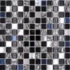 MOSANI Piastrelle a mosaico autoadesive, traslucide, in acciaio inox, nero, con mosaico in vetro e acciaio nero, MOS200-4CM26