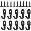 NiceLand 10 mini ganci da parete per vestiti, in metallo, colore nero, con 10 viti, per camera da letto, soggiorno e cucina