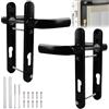 GBKDQQ 2 pezzi maniglia porta nera: set maniglia in lega di alluminio, maniglie per porte interne maniglia porta, set maniglia porta universale maniglia porta nera ferramenta porta, centro 85mm distanza fori