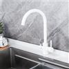 XJTNLB Rubinetto Lavello Cucina Bianco Miscelatore Cucina 3 Vie Acciaio Inox a Doppia Leva Rubinetto a Tre Vie per Lavello Cucina-Un