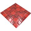conwire Piastrelle in vetro effetto mosaico, stile vintage, colore rosso, per parete, bagno, doccia, cucina, specchio, rivestimento, vasca da bagno, pannello a mosaico