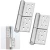MOVKZACV 2 cerniere per porta in acciaio inox, per carichi pesanti, 132 x 100 x 18 mm, per porte in legno, angolo di apertura a 360 gradi, cerniere pieghevoli per porte interne ed esterne, armadio, camera da