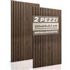 RMF PRO Set 2 Pannelli Decorativi Per Parete in Legno Naturale 120x60, Fumo Chiaro - Pannelli Fonoassorbenti Decorativi con Assorbimento Acustico, Decorazioni Parete Interni, Pannelli Legno per Pareti