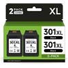 Merkloos Cartucce d'inchiostro 301XL nere - Set di ricambio per cartucce d'inchiostro 301 - Compatibili con Envy 5530/4500/5532 - DeskJet 1000/1050/2540/3050 - OfficeJet 2620/2622/4630 - Confezione da 2 - Cartucce d'inchiostro